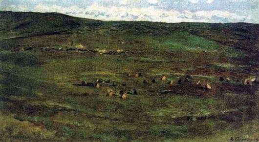 Description of the painting by Vasily Surikov Herd of horses in the Barabinsk steppe
