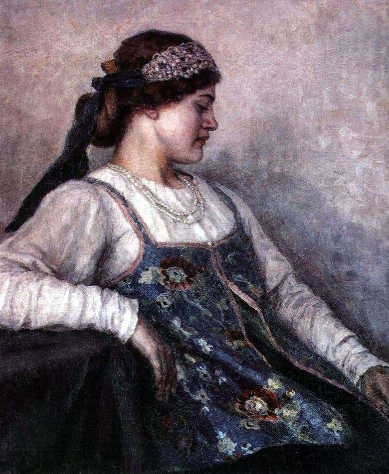 Description of the painting by Vasily Surikov Portrait of Natalia Fedorovna Matveeva
