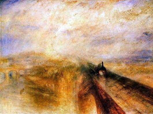 Description of the painting by William Turner Rain, steam and speed