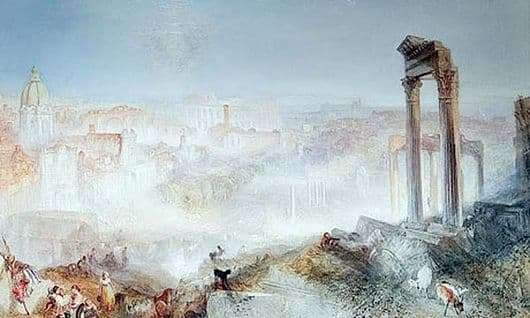 Description of the painting by William Turner Modern Rome. Campo Vaccino 