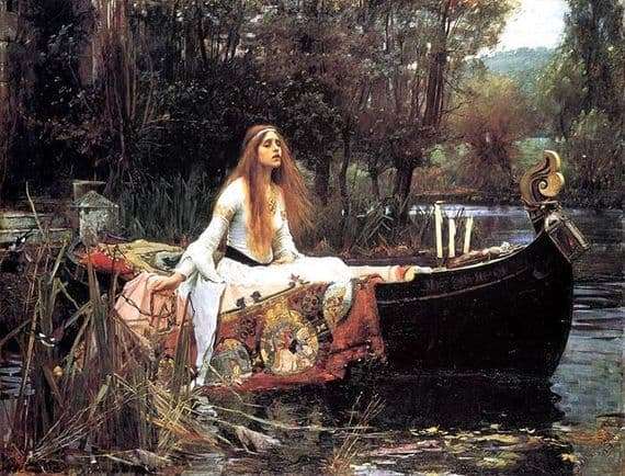 Description of the painting by John William Waterhouse Lady of Shallot