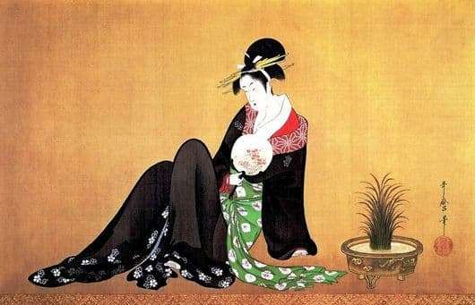 Description of the painting by Kitagawa Utamaro Beauty