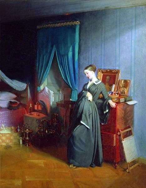 Description of the painting by Pavel Fedotov The widow
