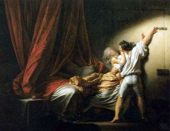 Description of the painting by Jean Honore Fragonard The Latch