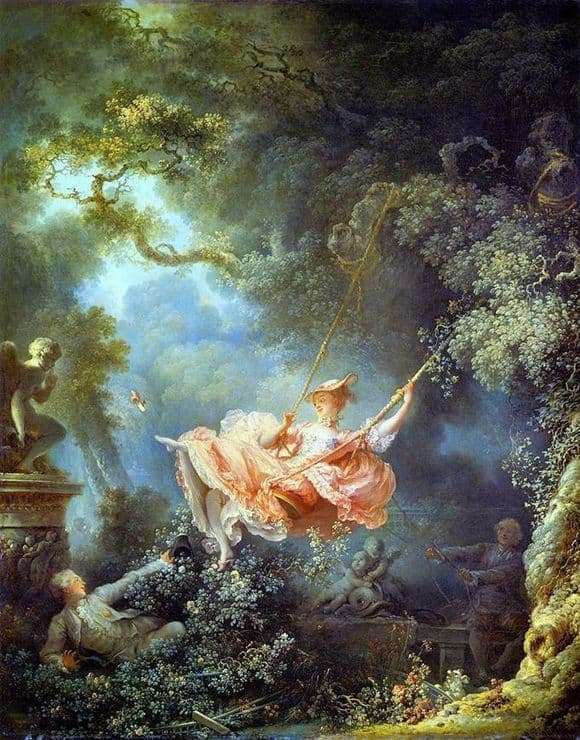 Description of the painting by Jean Honore Fragonard Swing