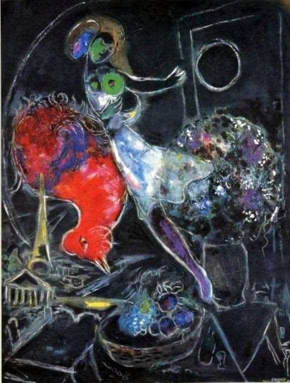 Description of the painting by Marc Chagall At Night