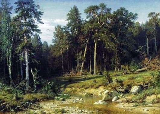 Description of the painting by Ivan Shishkin Sosnovy Bor. Mast forest in the Vyatka province 