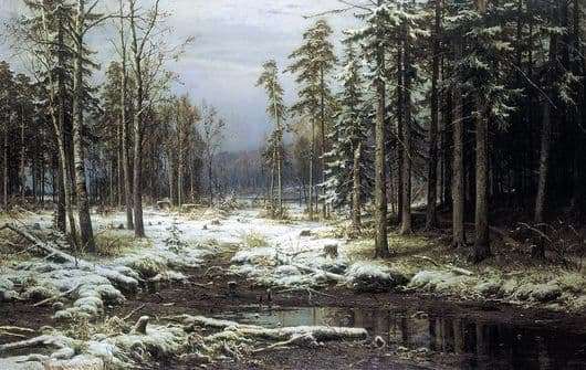 Description of the painting by Ivan Shishkin First Snow