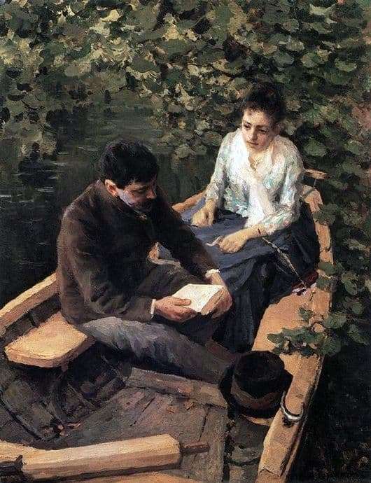 Description of the painting by Konstantin Korovin In the boat