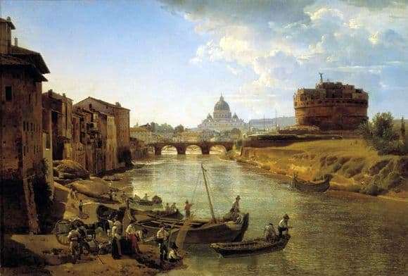Description of the painting by Sylvestre Shchedrin New Rome. Castle of the Holy Angel