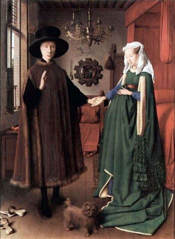 Description of the painting by Jan van Eyck Portrait of the Arnolfini couple
