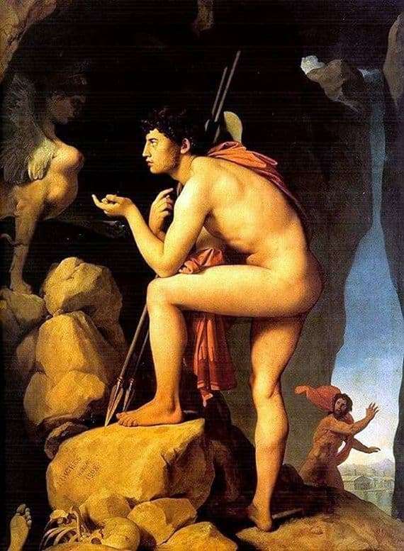 Description of the painting by Jean Auguste Ingres Oedipus and the Sphinx