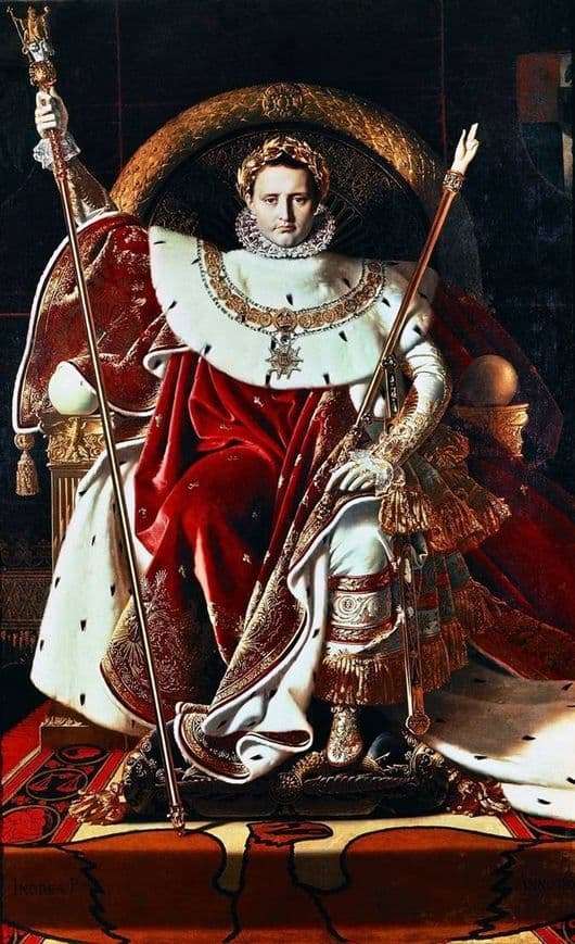Description of the painting by Jean Auguste Ingres Napoleon on the imperial throne