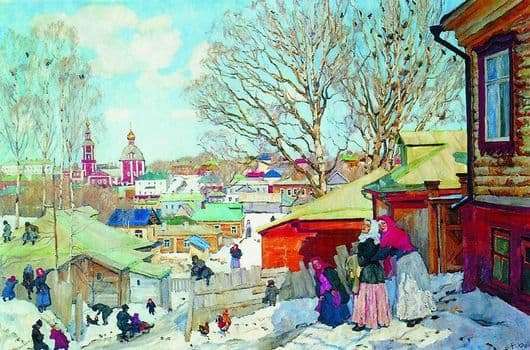 Description of the painting by Konstantin Yuon Spring Sunny Day