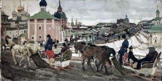 Description of the painting by Konstantin Yuon To the Trinity