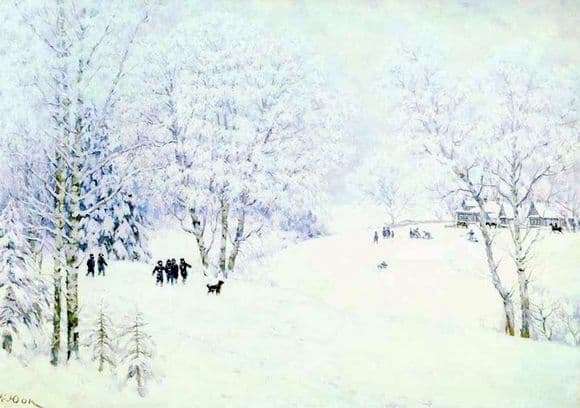 Description of the painting by Konstantin Yuon Russian winter Ligachevo