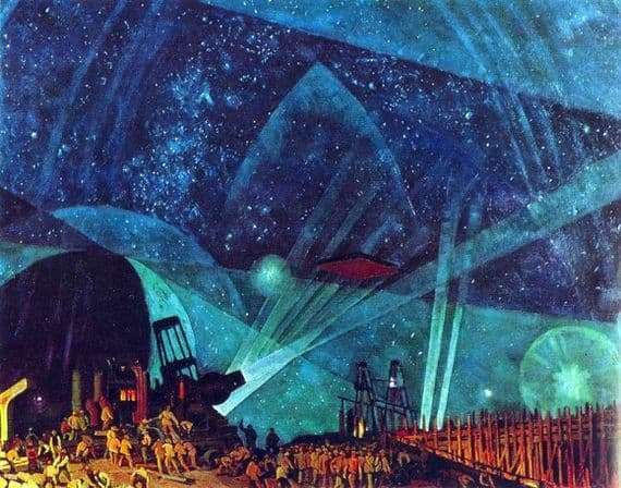 Description of the painting by Konstantin Yuon People