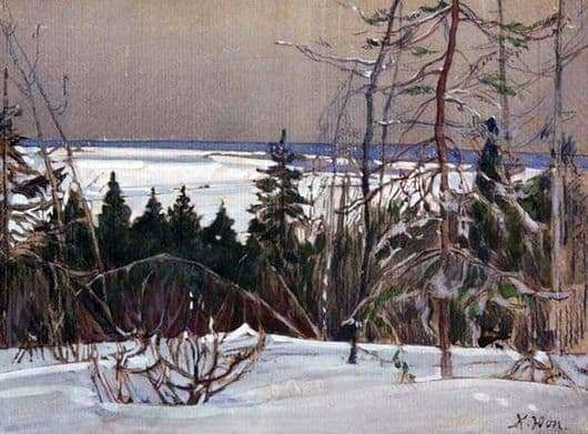 Description of the painting by Konstantin Yuon Winter Forest