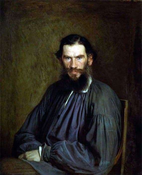 Description painting by Ivan Kramskoi Portrait of Leo Tolstoy