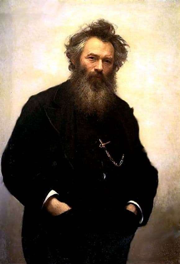 Description of the painting by Ivan Kramsky Portrait of Shishkin