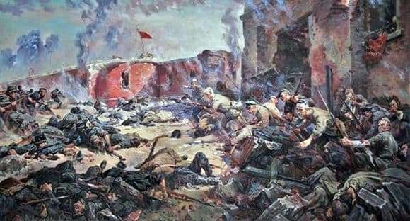 Description of the painting by Peter Krivonogov Defenders of the Brest Fortress