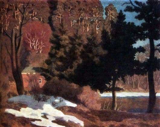 Description of the painting by Nikolay Krymov First Snow