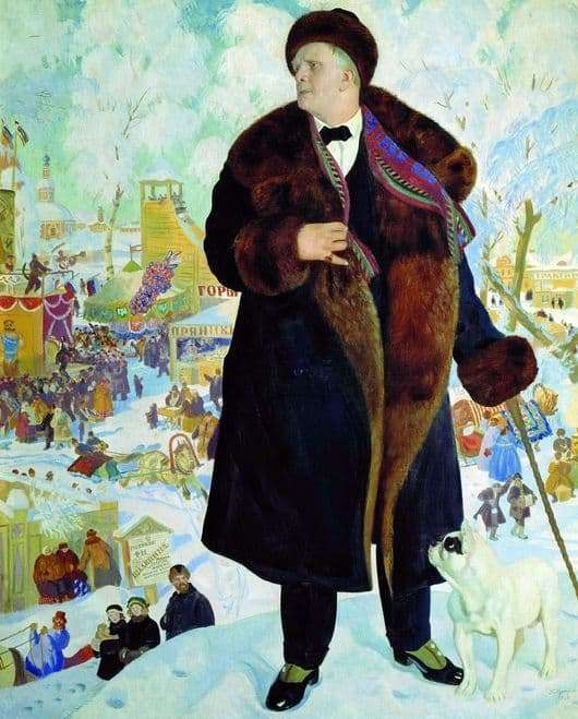 Description of the painting by Boris Kustodiev Portrait of Chaliapin