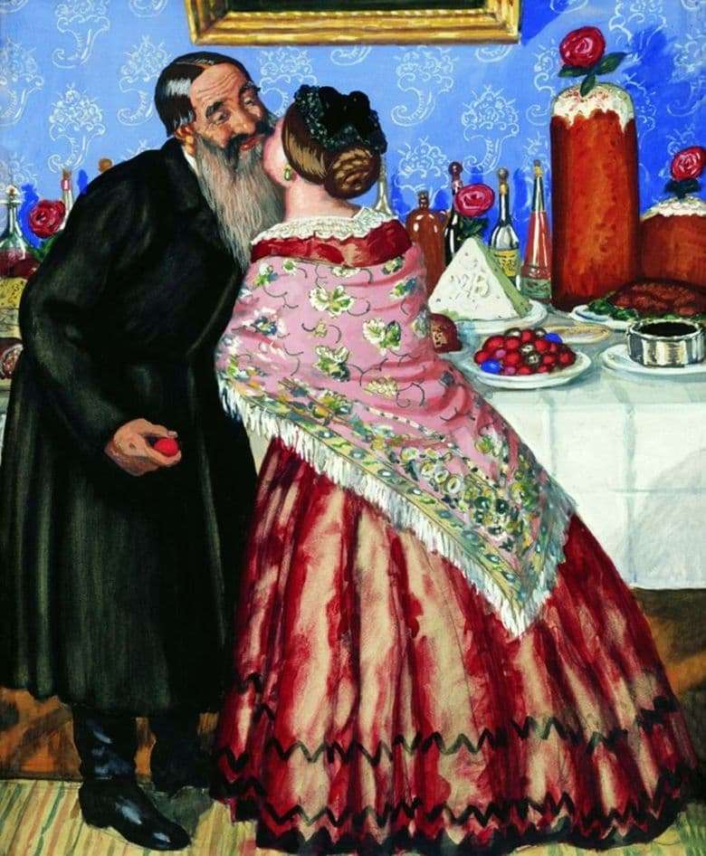 Description of the painting by Boris Kustodiev Easter Rite (1916)