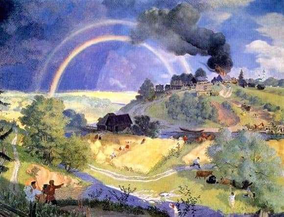 Description of the painting by Boris Kustodiev After the Storm