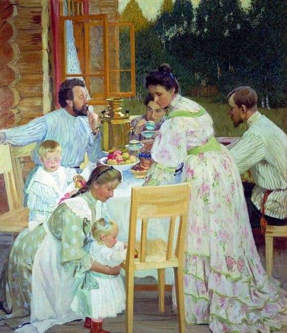 Description of the painting by Boris Kustodiev On the terrace
