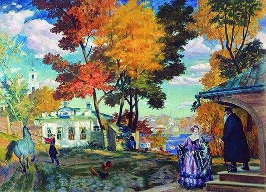Description of the painting by Boris Kustodiev Autumn