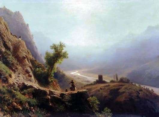 Description of the painting by Lev Lagorio In the mountains of the Caucasus