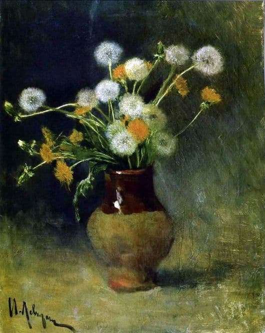 Description of the painting by Isaac Levitan Dandelions