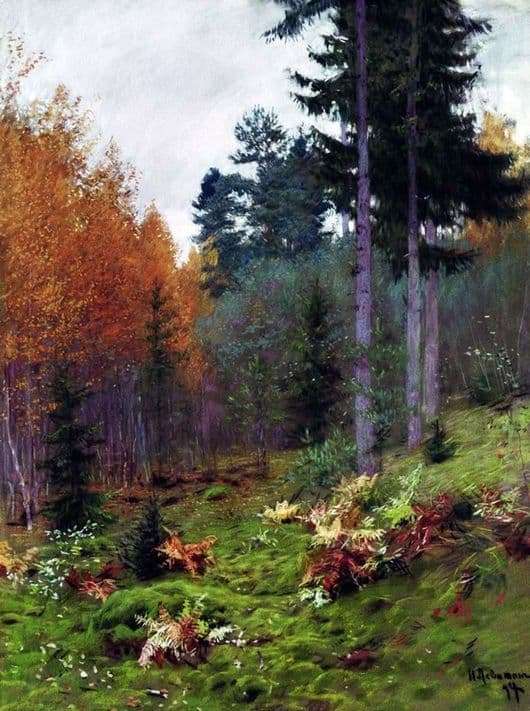 Description of the painting by Isaac Levitan In the forest in the fall