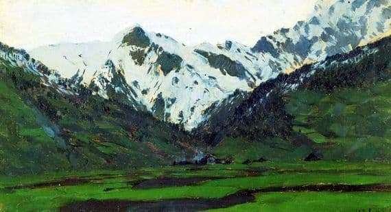 Description of the painting by Isaac Levitan In the Alps in the spring