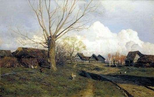 Description of the painting by Isaac Levitan Savvinskaya Sloboda near Zvenigorod
