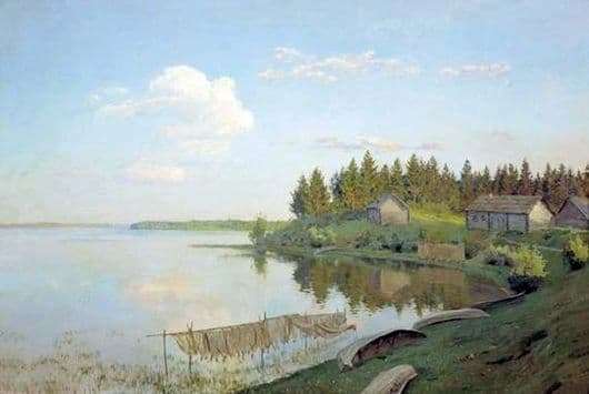 Description of the painting by Isaac Levitan On the lake