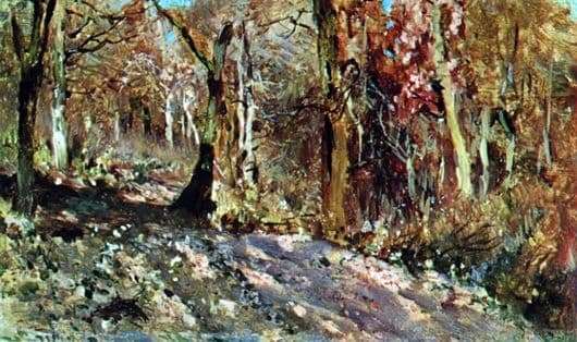 Description of the painting by Isaac Levitan Autumn Forest