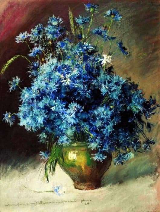 Description of the painting by Isaac Levitan Cornflowers