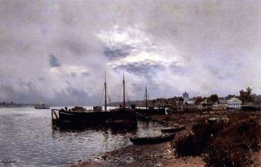 Description of the painting by Isaac Levitan After the rain. Ples