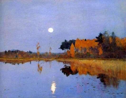Description of the painting by Isaac Levitan Twilight. Moon