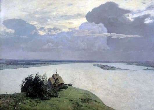 Description of the painting by Isaac Levitan Over eternal rest
