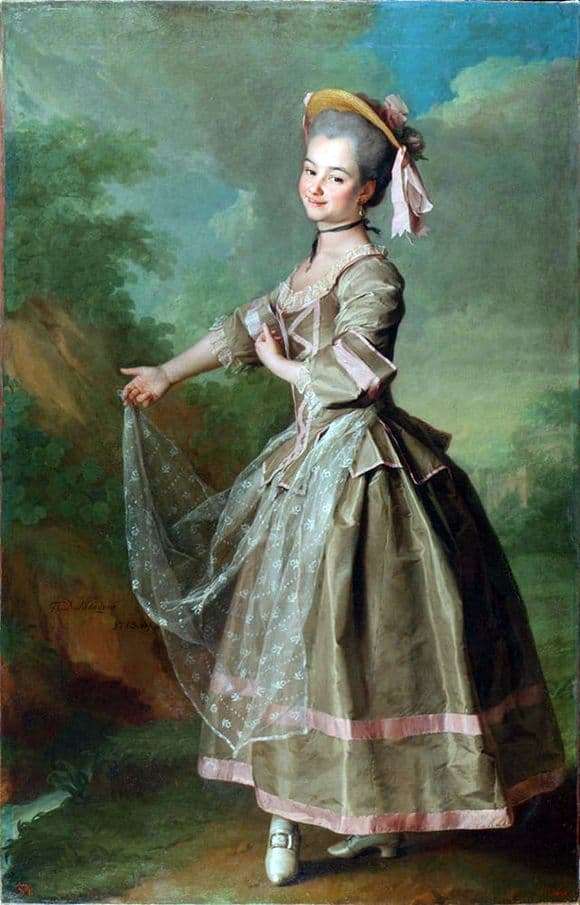 Description of the painting by Dmitry Levitsky Portrait of Nelidova