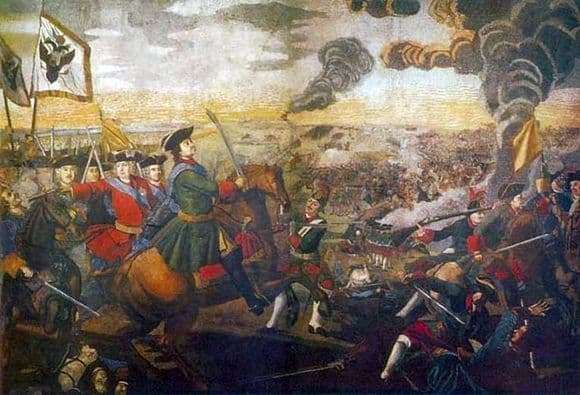 Description of the painting by Mikhail Lomonosov Poltava battle
