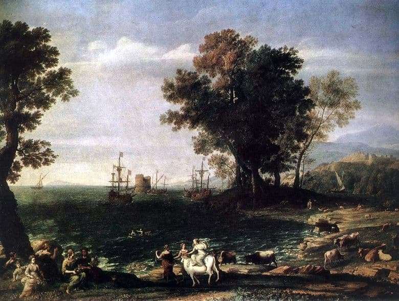 Description of the painting by Claude Lorrain The Abduction of Europe