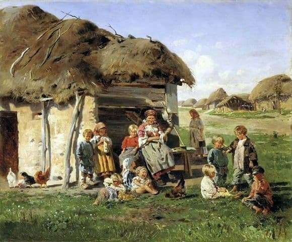 Description of the painting by Vladimir Makovsky Peasant Children