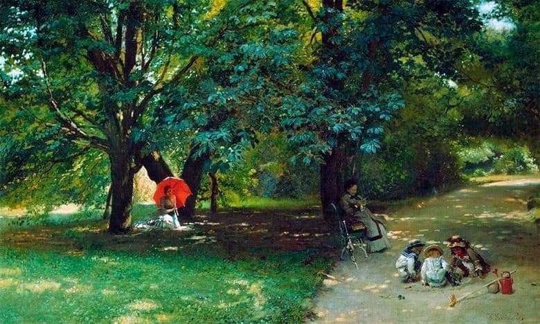 Description of the painting by Konstantin Makovsky In the Park