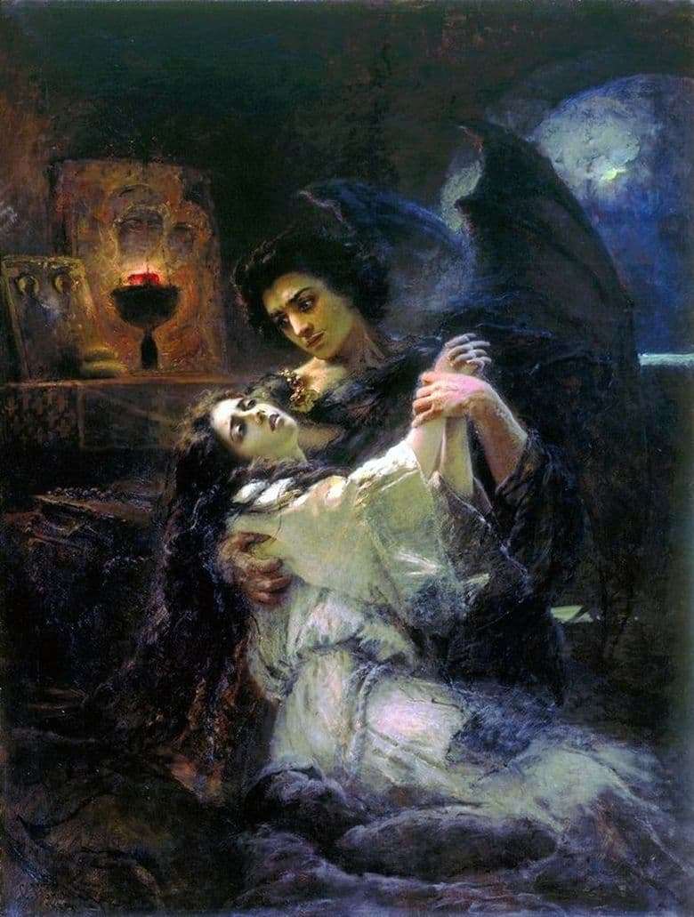 Description of the painting by Konstantin Makovsky Tamara and the Demon