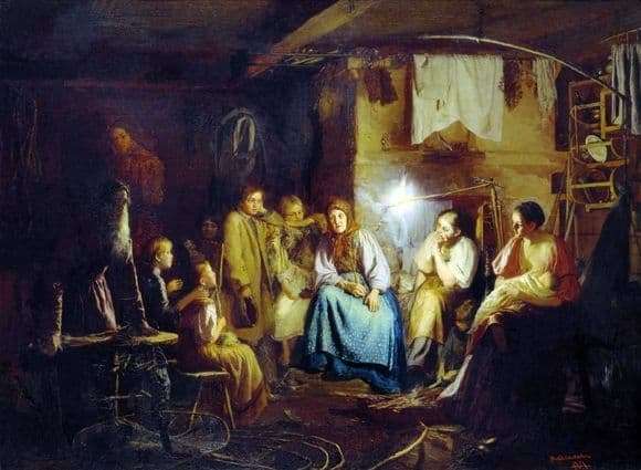 Description of the painting by Vasily Maximov Grandmothers Tales