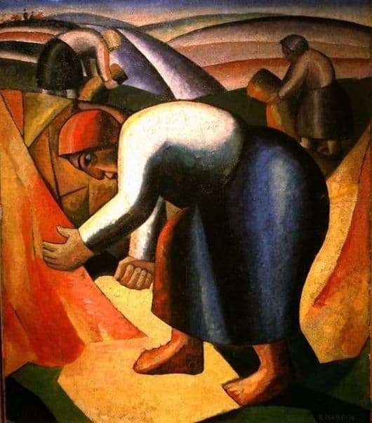 Description of the painting by Kazimir Malevich Harvest